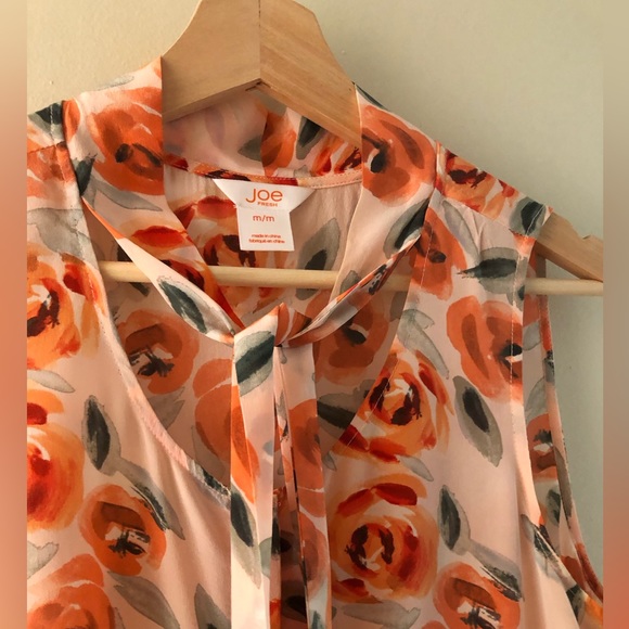 Joe Fresh 100% silk sleeveless floral blouse - Picture 6 of 8